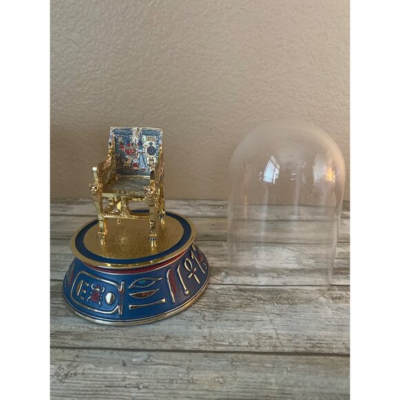 The Franklin Mint Other - Franklin Mint “The Throne” Tutankhamun Egyptian Miniature w/ Glass Dome